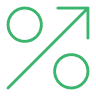 Percentage up arrow symbol
