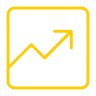 Graph with arrow going up yellow