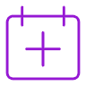 Calendar with plus arrow purple