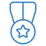 medal with star blue