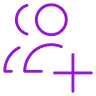 users and plus icon purple