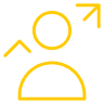 User and up arrow yellow