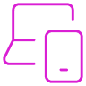 Laptop and mobile devices pink