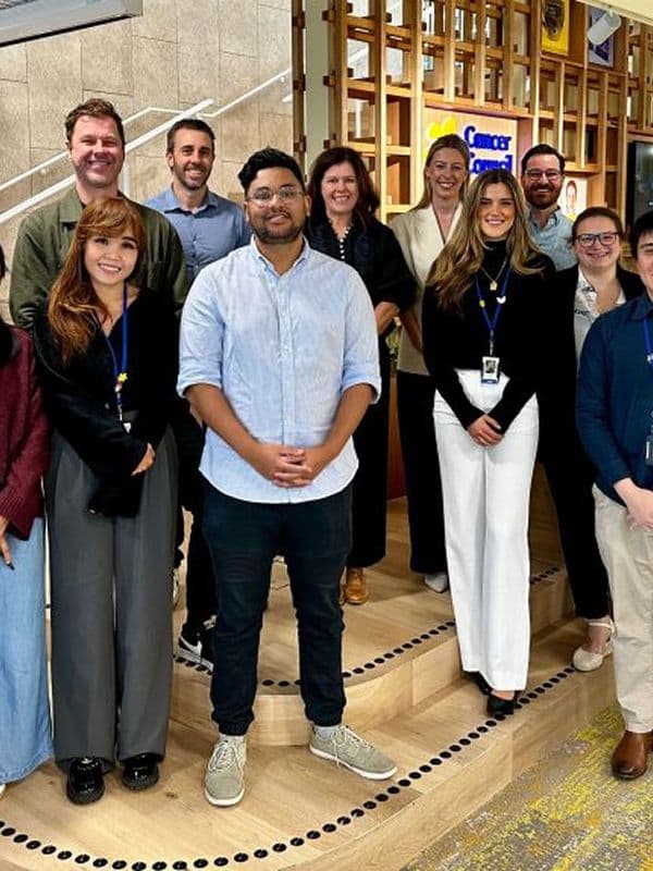 Photo of Inlight and Cancer Council Victoria teams in Cancer Council Victoria offices