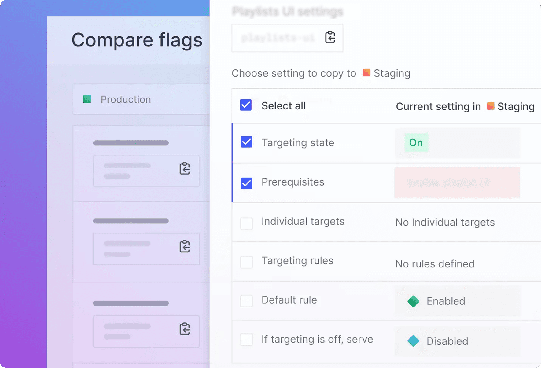 Launchdarkly feature release screen